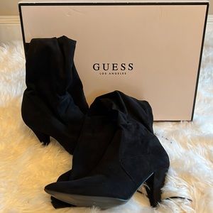 Guess Norris black suede over the knee high boots!!